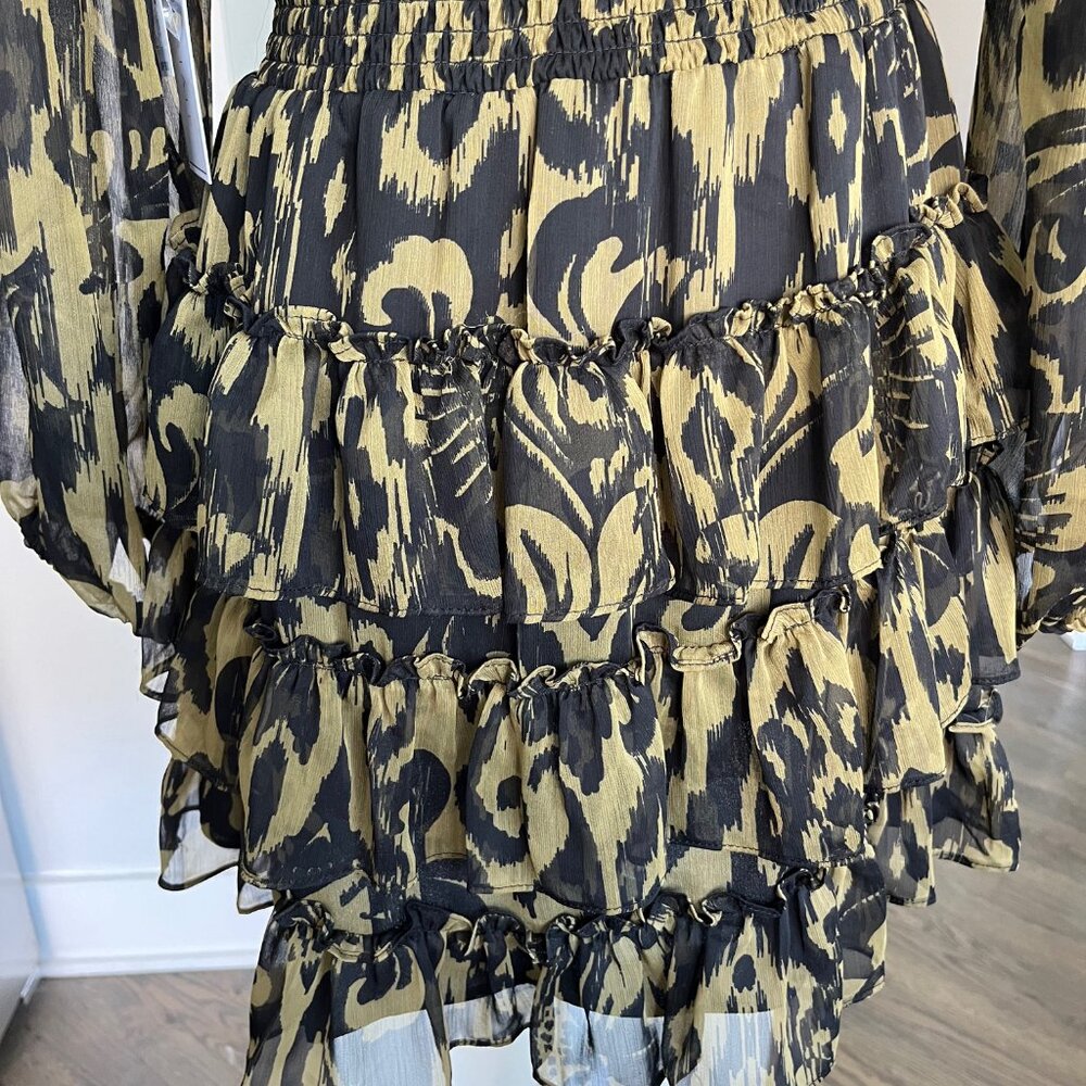 NWT 1.State Long Sleeve Smock-Neck Ruffle-Skirt Dress Size Small - Picture 10 of 15